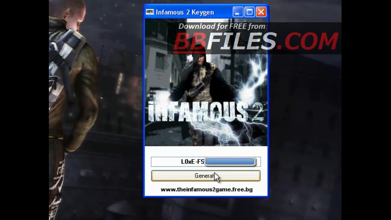 Registration code for infamous pc